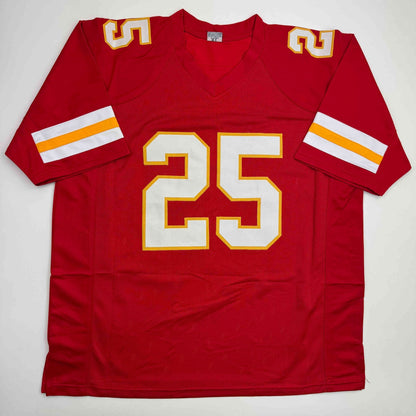 Autographed/Signed Jamaal Charles Kansas City Red Football Jersey JSA COA