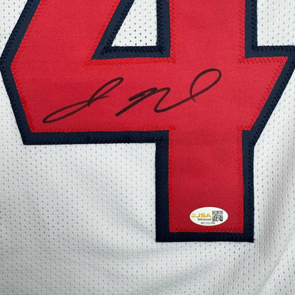 Autographed/Signed Jaylin Noel Houston White Football Jersey JSA COA