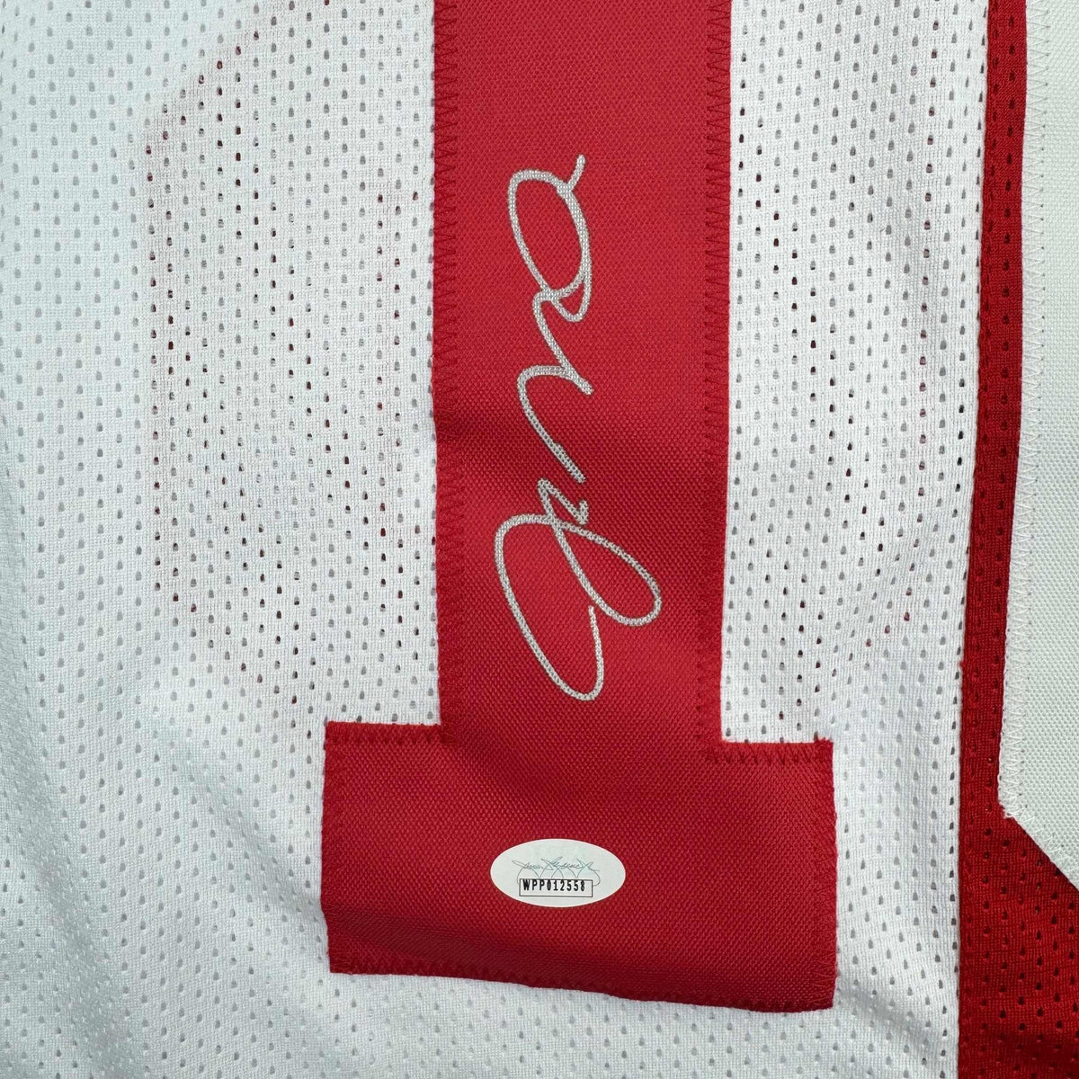 Autographed/Signed Joe Montana San Francisco Split Red/White Football Jersey JSA COA