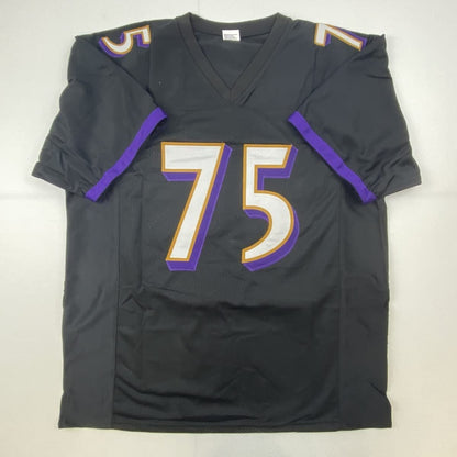 Autographed/Signed Jonathan Ogden HOF 13 Baltimore Black Football Jersey JSA COA