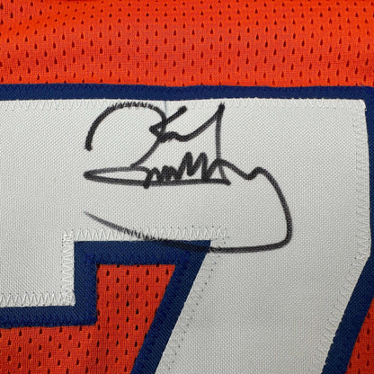 Autographed/Signed Karl Mecklenburg Denver Orange Football Jersey JSA COA