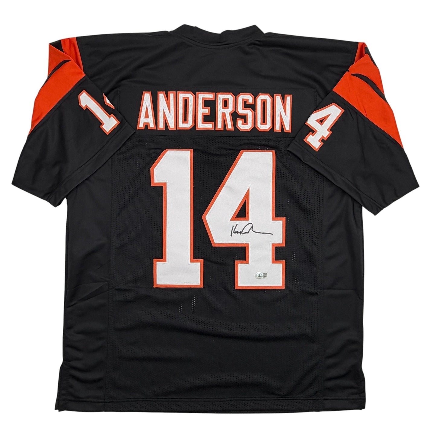 Autographed/Signed Ken Anderson Cincinnati Black Football Jersey Beckett BAS COA