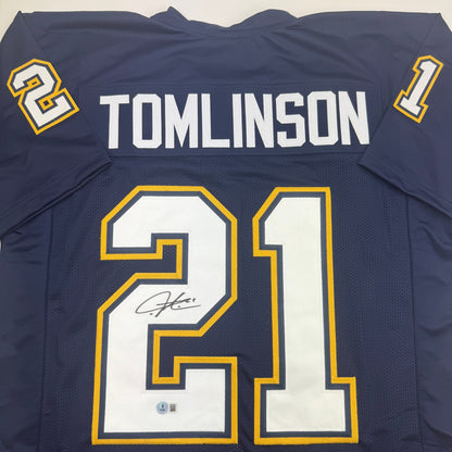 Autographed/Signed LaDainian Tomlinson San Diego Dark Blue Football Jersey JSA COA