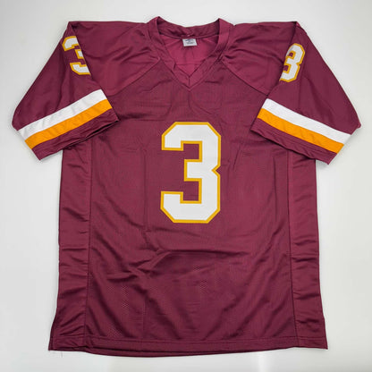 Autographed/Signed Mark Moseley 82 MVP Washington Burgundy Football Jersey Beckett BAS COA
