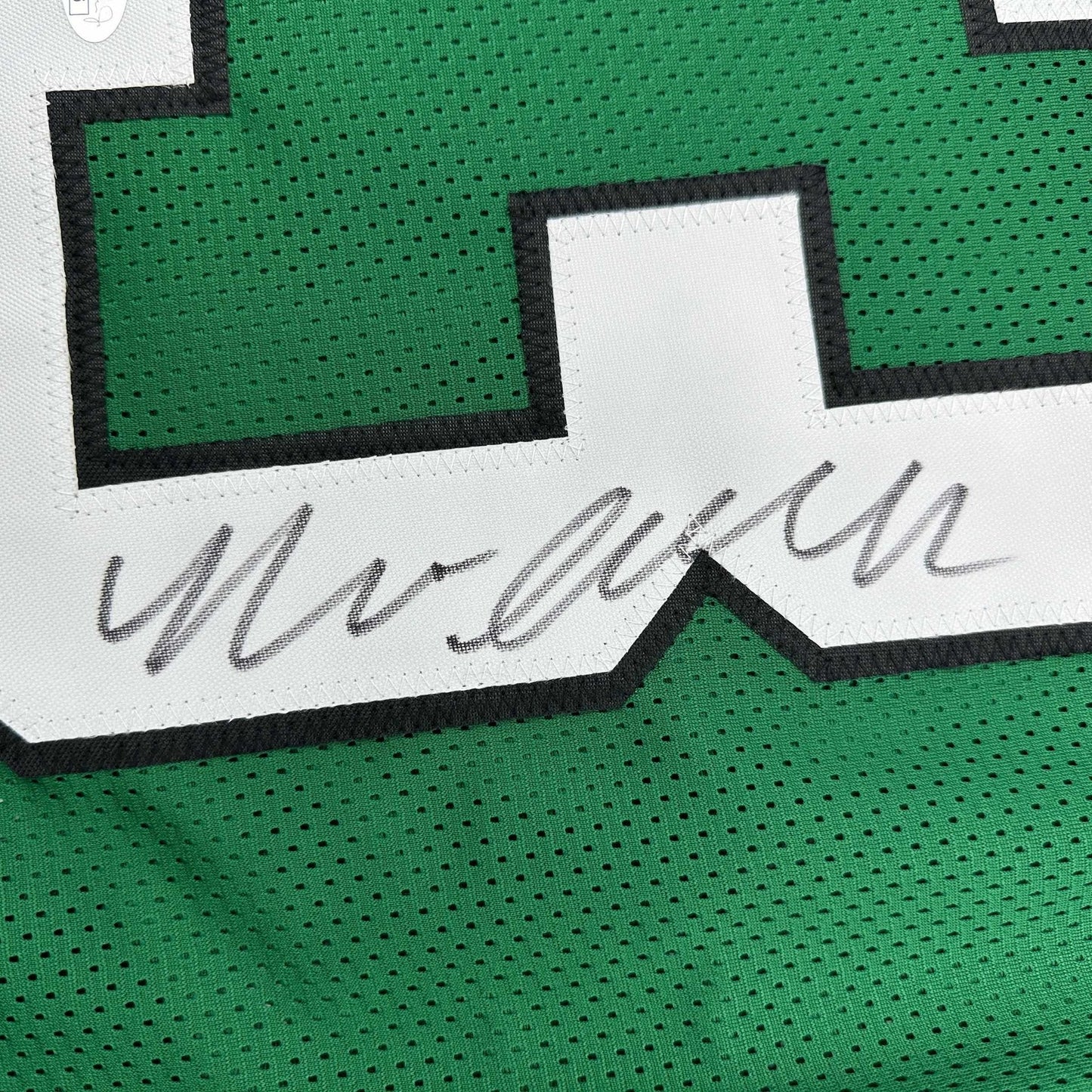 Autographed/Signed Nolan Smith Jr. Philadelphia Kelly Green Football Jersey JSA COA