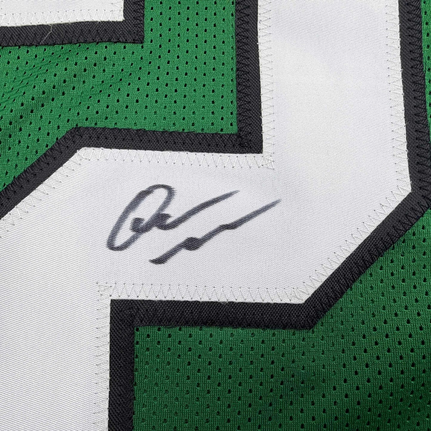 Autographed/Signed Quinyon Mitchell Philadelphia Kelly Green Football Jersey JSA COA