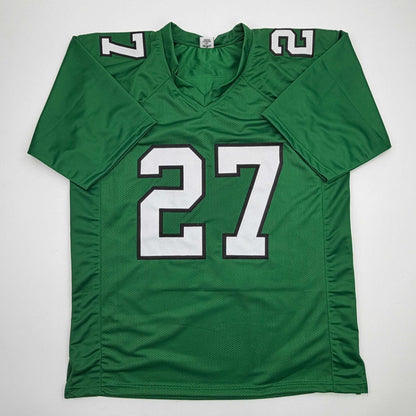 Autographed/Signed Quinyon Mitchell Philadelphia Kelly Green Football Jersey JSA COA