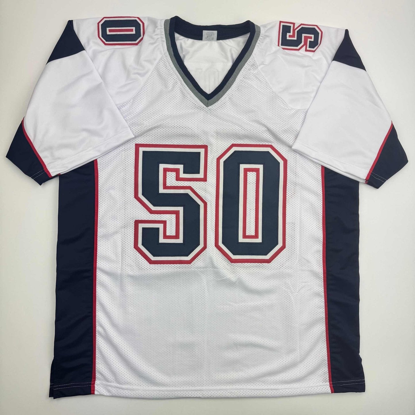 Autographed/Signed Rob Ninkovich "2x SB Champ" New England White Football Jersey Beckett BAS COA