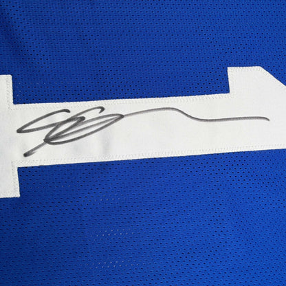 Autographed/Signed Ahmad Sauce Gardner Indianapolis Blue Football Jersey Beckett BAS COA