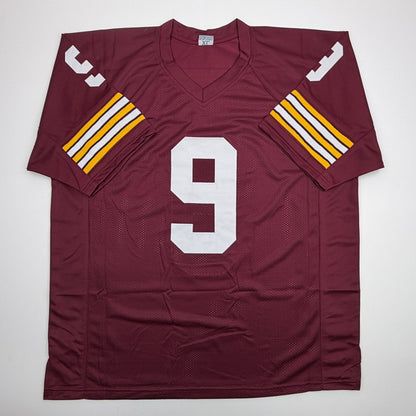 Autographed/Signed Sonny Jurgensen HOF 83 Washington Burgundy Football Jersey Beckett BAS COA