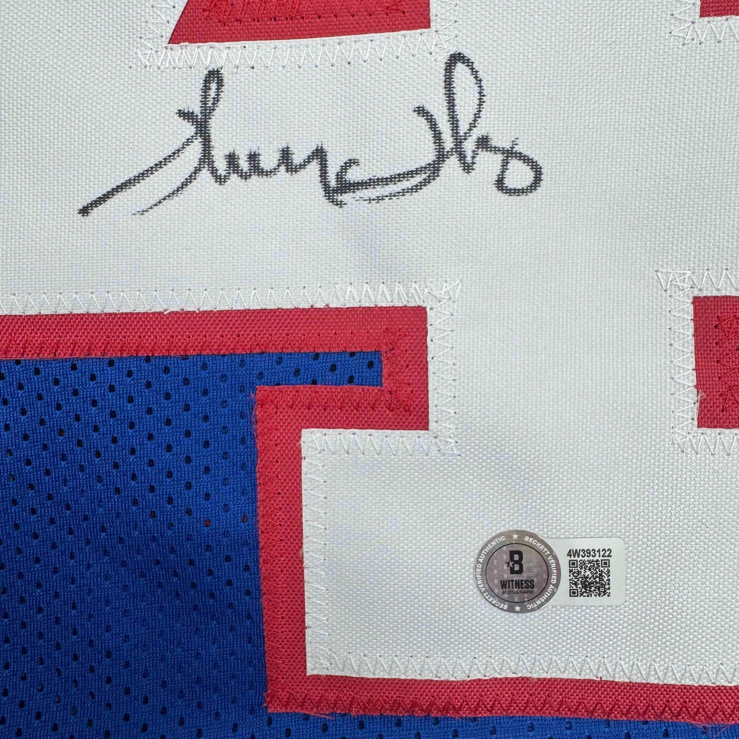 Autographed/Signed Thurman Thomas Buffalo Blue Football Jersey JSA COA