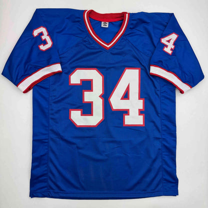 Autographed/Signed Thurman Thomas Buffalo Blue Football Jersey JSA COA