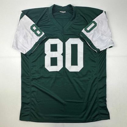 Autographed/Signed Wayne Chrebet New York Green Football Jersey JSA COA
