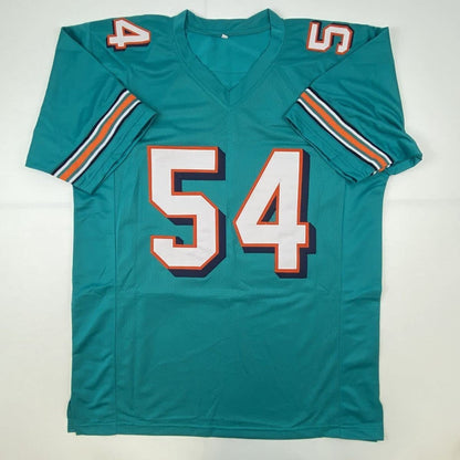 Autographed/Signed Zach Thomas Miami Teal Football Jersey JSA COA