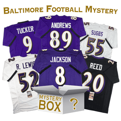 Autographed/Signed Baltimore Football Jersey Mystery Box with PSA JSA or Beckett COA