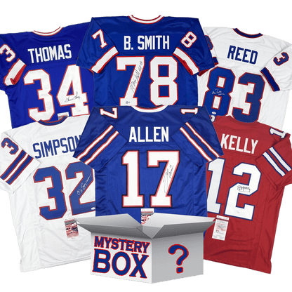 Autographed/Signed Buffalo Football Jersey Mystery Box with PSA JSA or Beckett COA