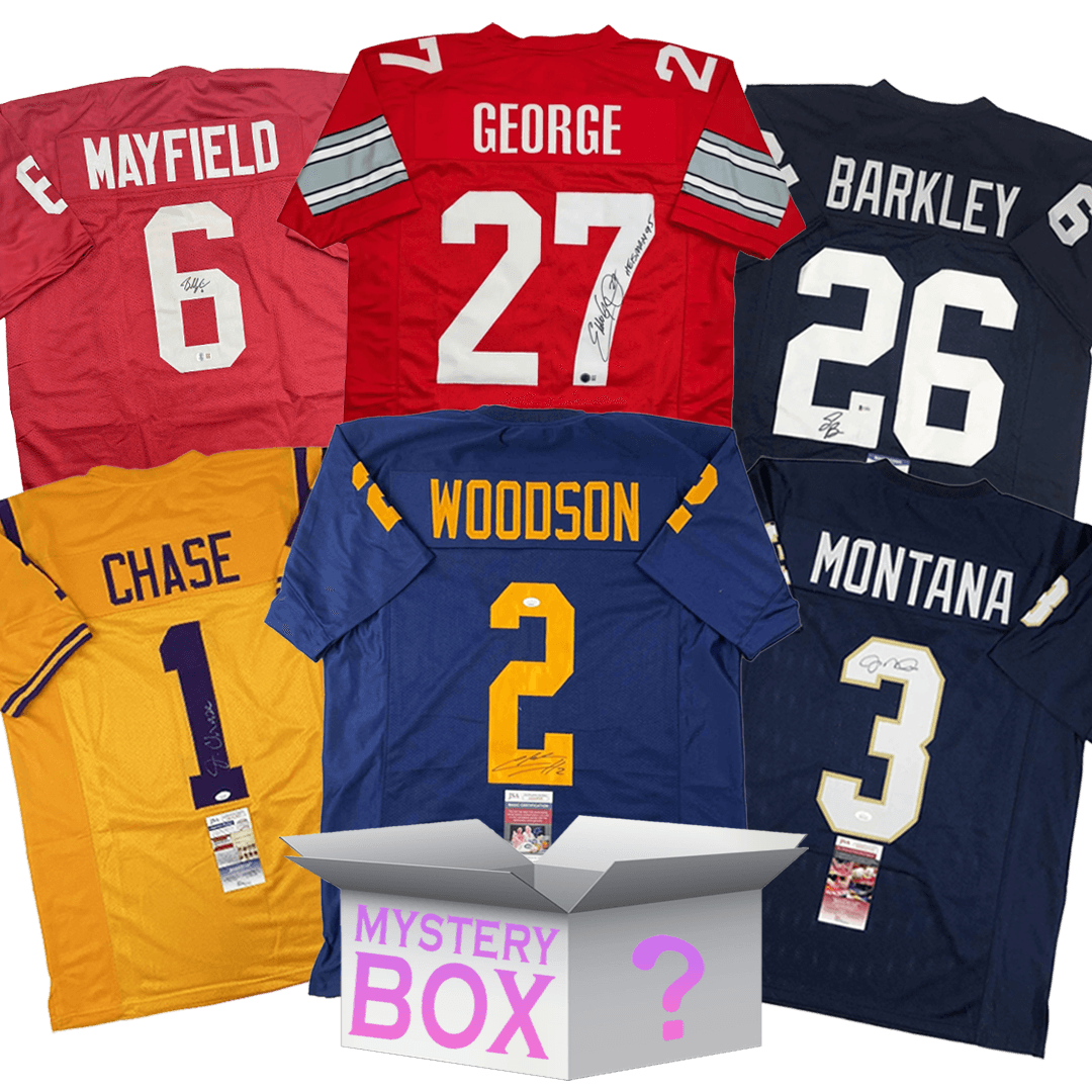 College Autographed/Signed Football Jersey Mystery Box with PSA JSA or Beckett COA