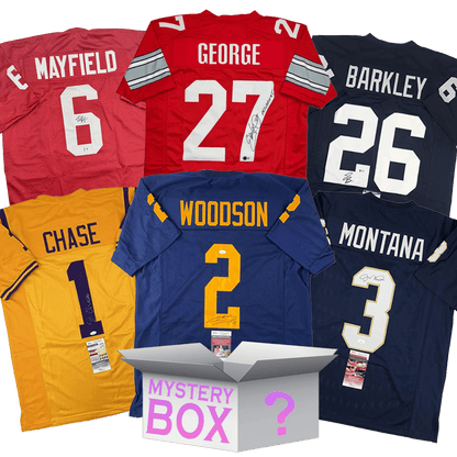 College Autographed/Signed Football Jersey Mystery Box with PSA JSA or Beckett COA