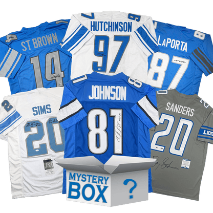 Autographed/Signed Detroit Football Jersey Mystery Box with PSA JSA or Beckett COA