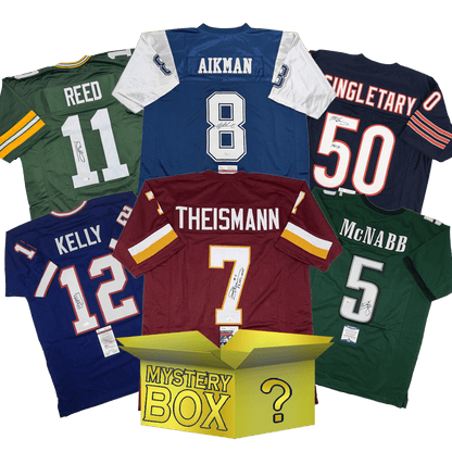 Autographed/Signed Football GOLD Series 2 Jersey Mystery Box with PSA JSA or Beckett COA
