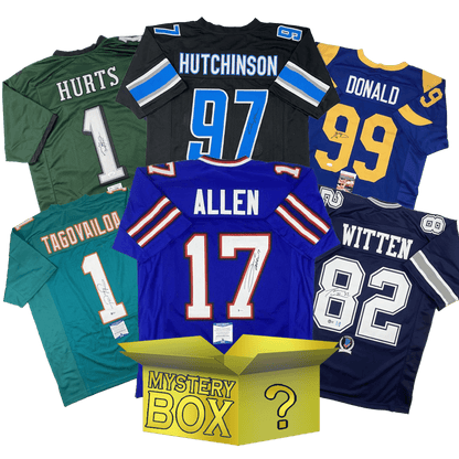 Autographed/Signed Football GOLD Series 1 Jersey Mystery Box with PSA JSA or Beckett COA
