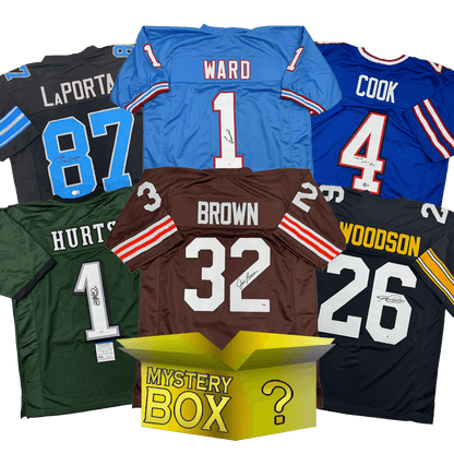 Autographed/Signed Football GOLD Series 4 Jersey Mystery Box with PSA JSA or Beckett COA