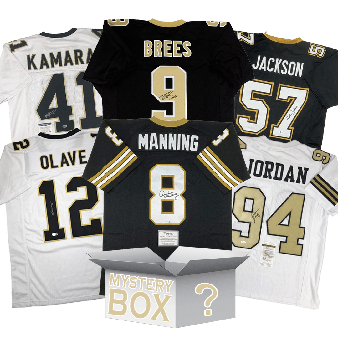 Autographed/Signed New Orleans Football Jersey Mystery Box with PSA JSA or Beckett COA