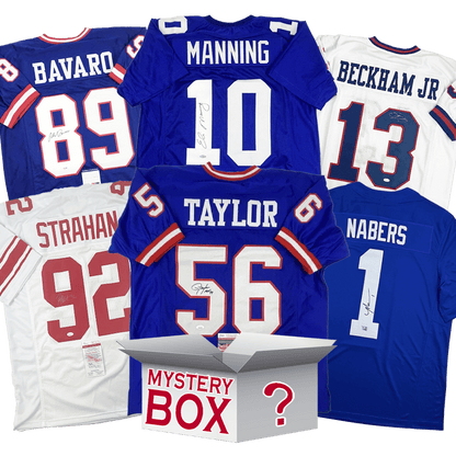 Autographed/Signed New York Football Jersey Mystery Box with PSA JSA or Beckett COA