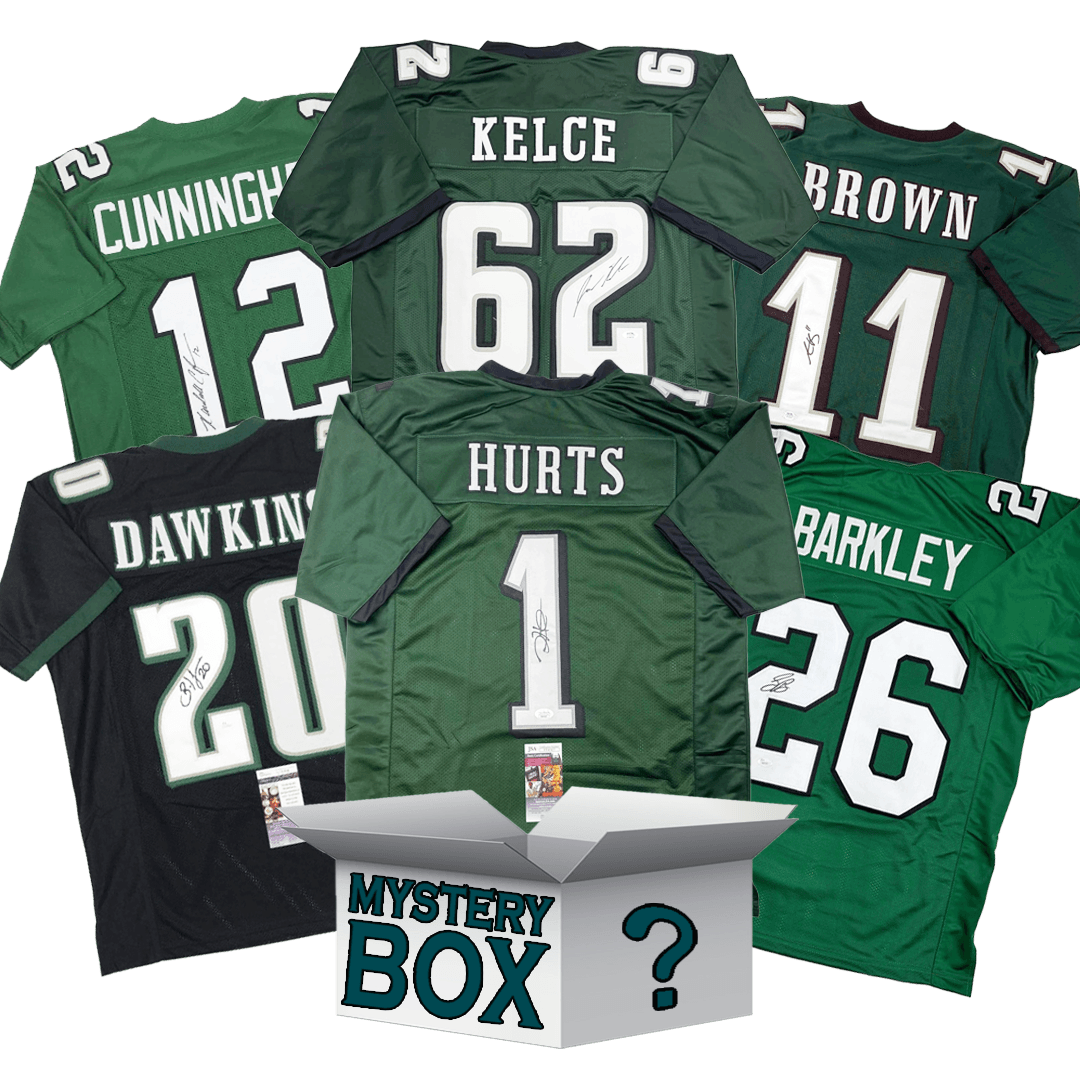 Autographed/Signed Philadelphia Football Jersey Mystery Box with PSA JSA or Beckett COA
