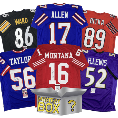 Autographed/Signed Football SILVER Series 1 Jersey Mystery Box with PSA JSA or Beckett COA