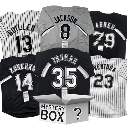 Autographed/Signed Chicago Baseball Jersey Mystery Box with PSA JSA or Beckett COA