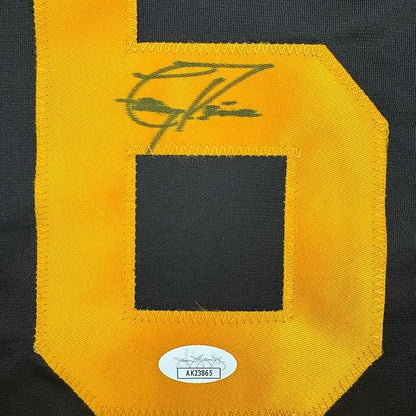 Framed Autographed/Signed Tony Pena 35x39 Pittsburgh Black Baseball Jersey JSA COA