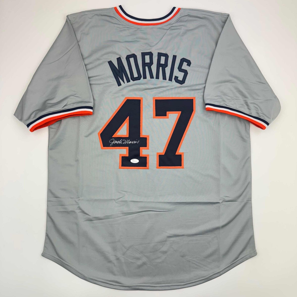 Autographed/Signed Jack Morris Detroit Grey Baseball Jersey JSA COA