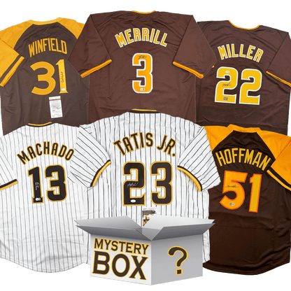 Autographed/Signed San Diego Baseball Jersey Mystery Box with PSA JSA or Beckett COA