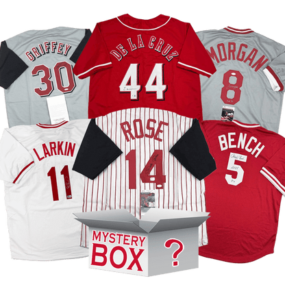 Autographed/Signed Cincinnati Baseball Jersey Mystery Box with PSA JSA or Beckett COA