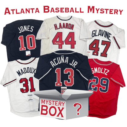 Autographed/Signed Atlanta Baseball Jersey Mystery Box with PSA JSA or Beckett COA