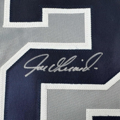 Framed Autographed/Signed Joe Girardi 35x39 New York Grey Baseball Jersey JSA COA