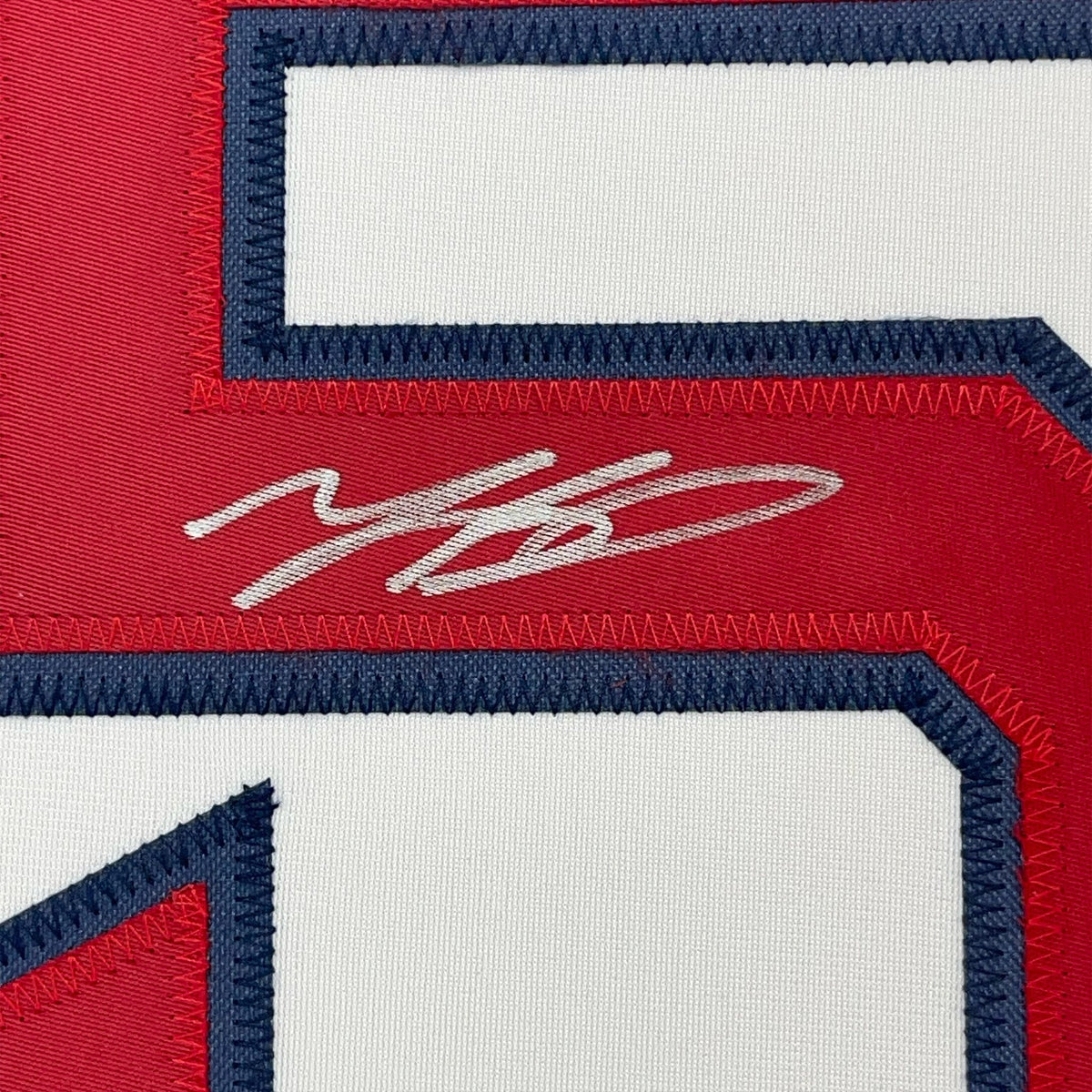 Framed Autographed/Signed Mookie Betts 35x39 Boston White Baseball Jersey JSA COA