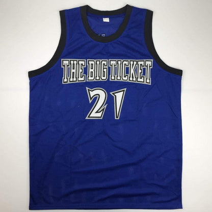 Autographed/Signed Kevin Garnett Minnesota Blue Basketball Jersey PSA/DNA COA