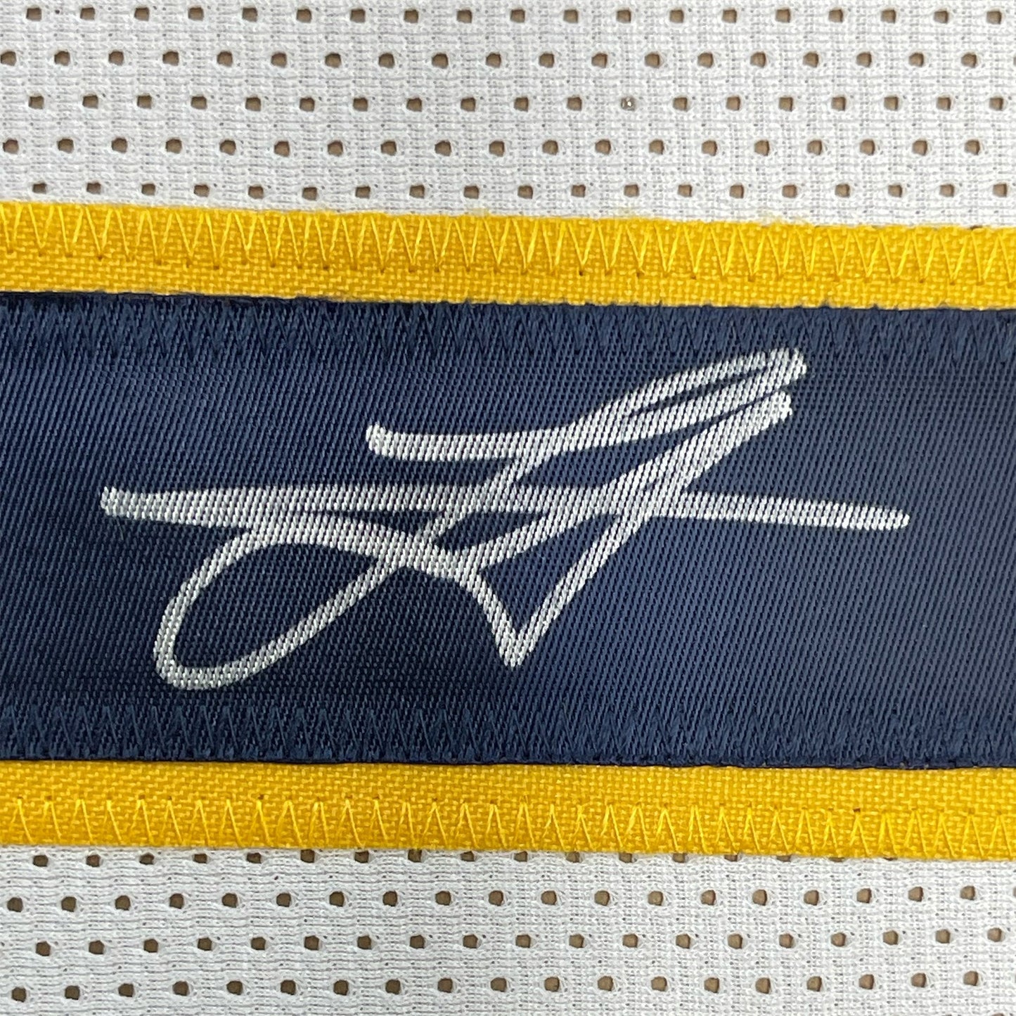 Framed Autographed/Signed Nikola Jokic 35x39 Denver White Basketball Jersey JSA COA
