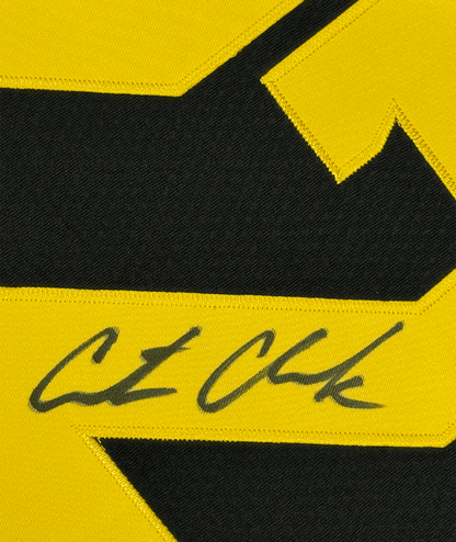 Framed Autographed/Signed Caitlin Clark 35x39 Iowa Black Basketball Jersey Panini COA