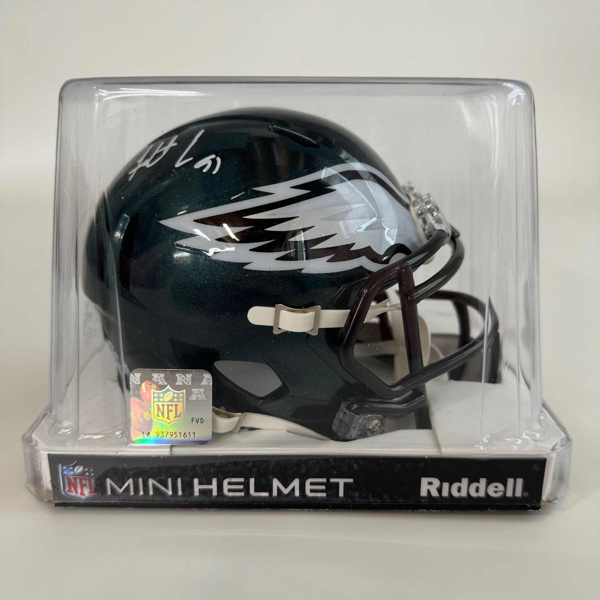 Autographed/Signed Fletcher Cox Philadelphia Eagles Mini Football Helmet Beckett COA
