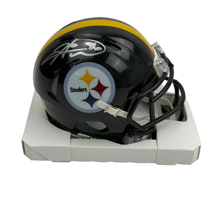 Autographed/Signed Hines Ward Pittsburgh Steelers Mini Football Helmet Beckett BAS COA
