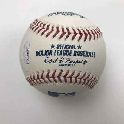 Autographed/Signed Edwin Encarnacion Yankees Rawlings Official Major League Baseball ROML JSA COA