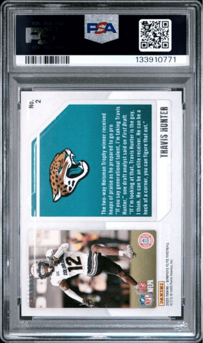 Graded 2025 Panini Donruss Elite Travis Hunter #2 Extra Edition /799 Rookie RC Football Card PSA 10 Gem Mint