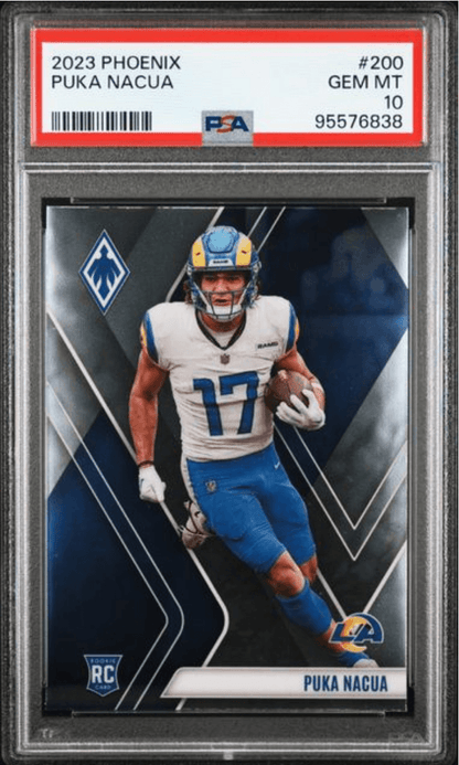 Graded 2023 Panini Phoenix Puka Nacua #200 Rookie RC Football Card PSA 10 Gem Mint
