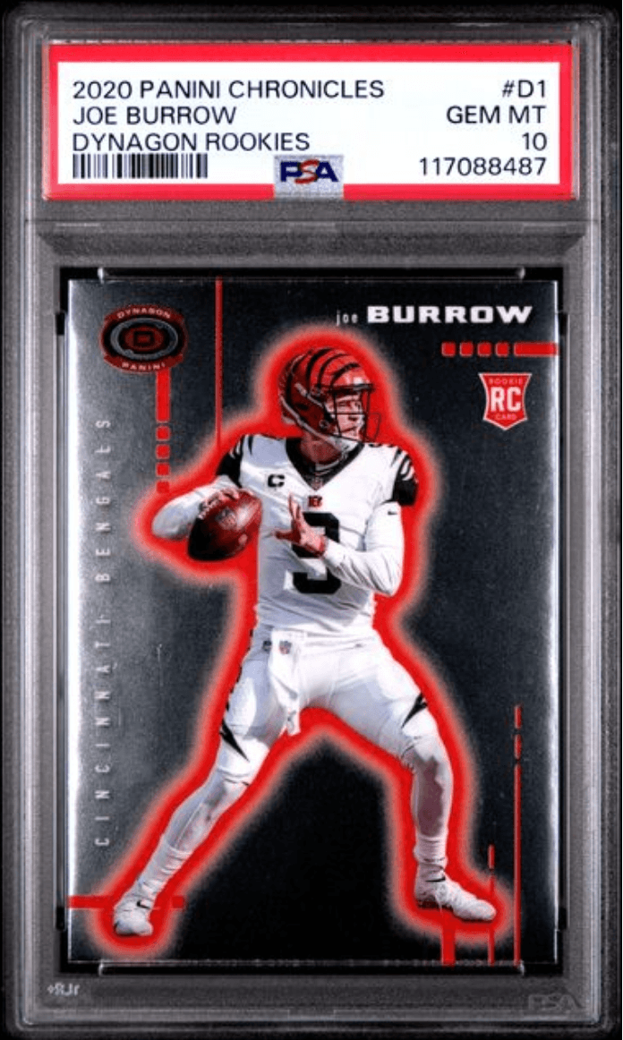 Graded 2020 Panini Chronicles Joe Burrow #D1 Dynagon Rookies Rookie RC Football Card PSA 10 Gem Mint