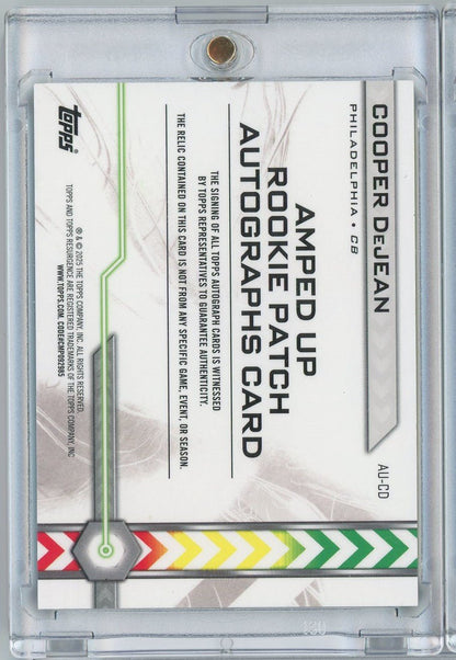 2024 Topps Resurgence Amped Up Green Cooper DeJean #AU-CD 01/15 RPA Auto Rookie RC Football Card