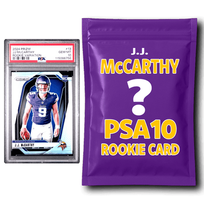 JJ McCarthy PSA 10 Graded Football Rookie Card Mystery Pack
