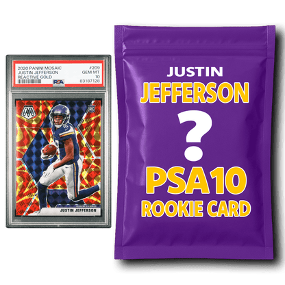 Justin Jefferson PSA 10 Graded Football Rookie Card Mystery Pack